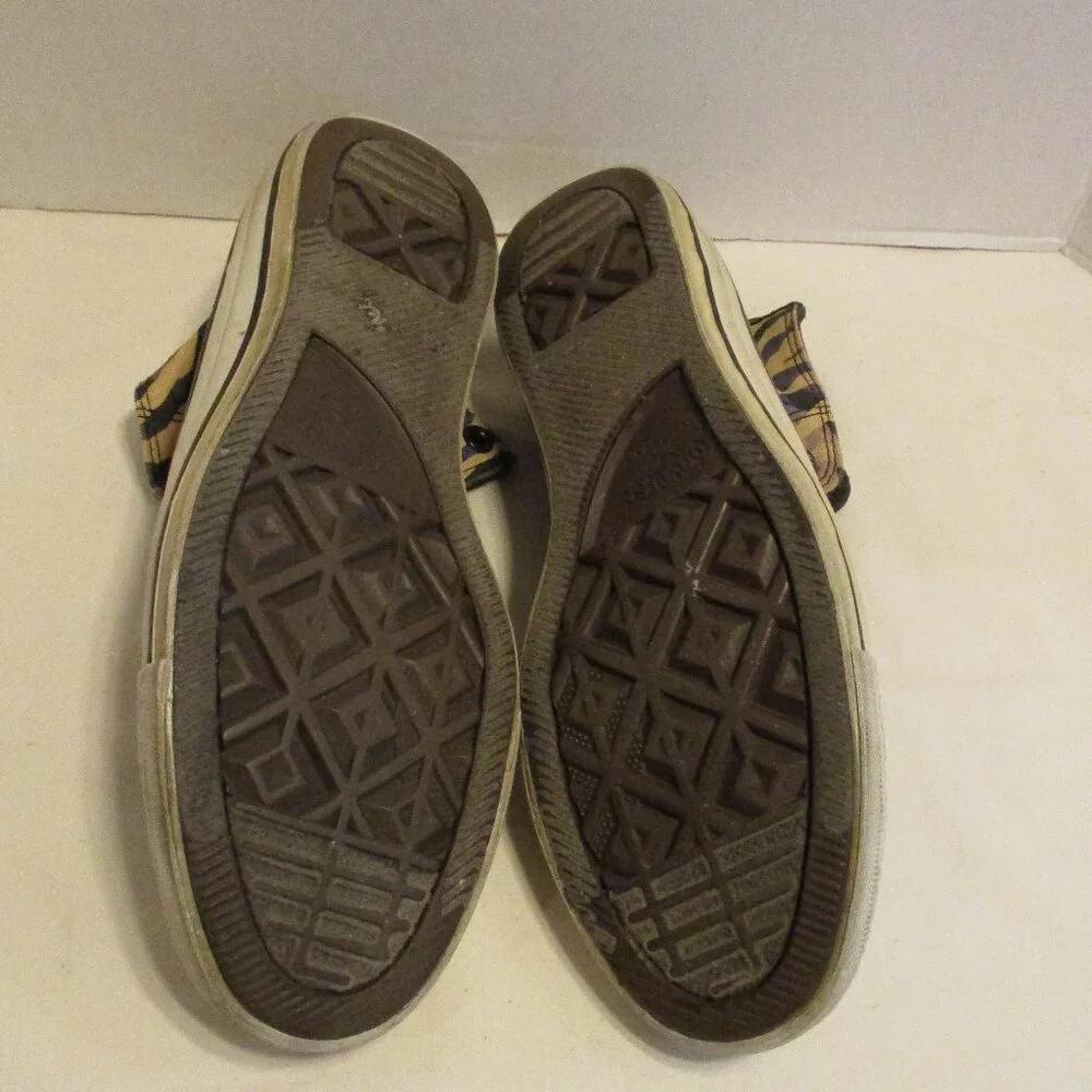 Converse Shoes Chuck Taylor Men Size 9 Black White Tan Lace Up High Top Shoes